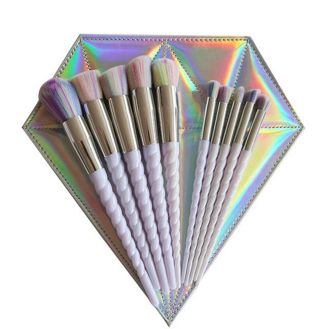 Beauty Lust Rainbow Handle Makeup Diamond Bag (10 Pcs)